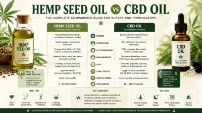 대마씨 오일 Vs Cbd 오일: 구매자 및 제형자를 위한 완전 비교 가이드