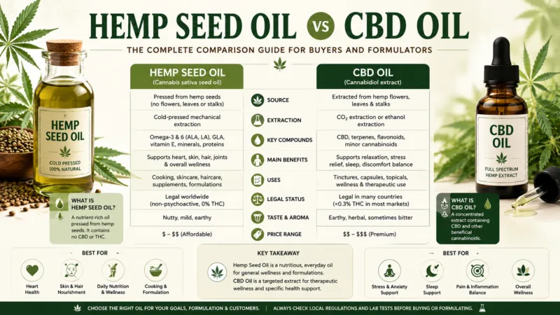 Hemp Seed Oil Vs Cbd Oil The Complete Comparison Guide For Buyers And Formulators