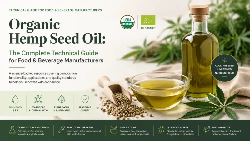 Organic Hemp Seed Oil: The Complete Technical Guide For Food &Amp; Beverage Manufacturers